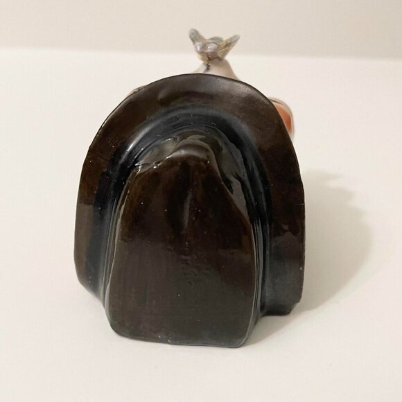 Vintage Man with Open Mouth Fly on Nose Ceramic Ashtray Flaws - Picture 10 of 16